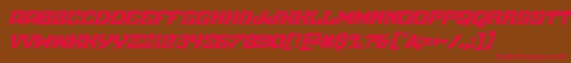 Nuevopassioncondital-Schriftart – Rote Schriften auf braunem Hintergrund