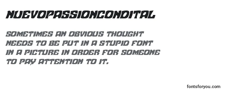 Review of the Nuevopassioncondital Font