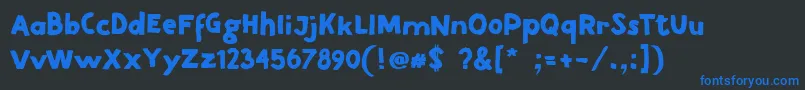 DirtRoad Font – Blue Fonts on Black Background