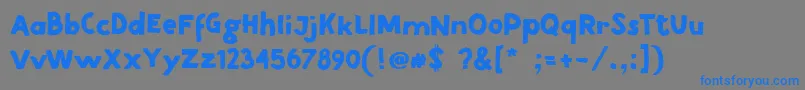 フォントDirtRoad – 灰色の背景に青い文字