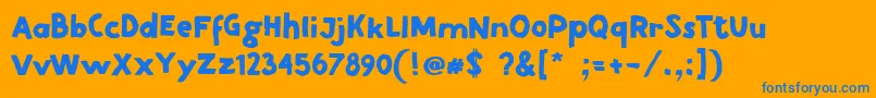 DirtRoad-Schriftart – Blaue Schriften auf orangefarbenem Hintergrund