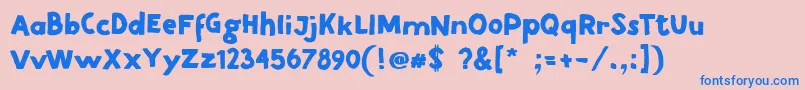 フォントDirtRoad – ピンクの背景に青い文字