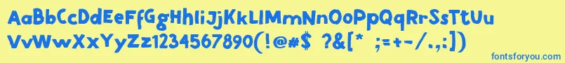 Шрифт DirtRoad – синие шрифты на жёлтом фоне