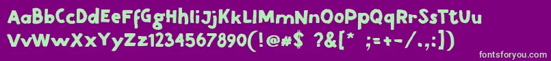 Czcionka DirtRoad – zielone czcionki na fioletowym tle