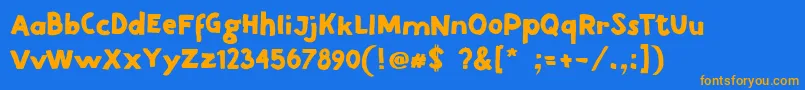 DirtRoad-Schriftart – Orangefarbene Schriften auf blauem Hintergrund