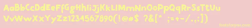 DirtRoad-Schriftart – Gelbe Schriften auf rosa Hintergrund