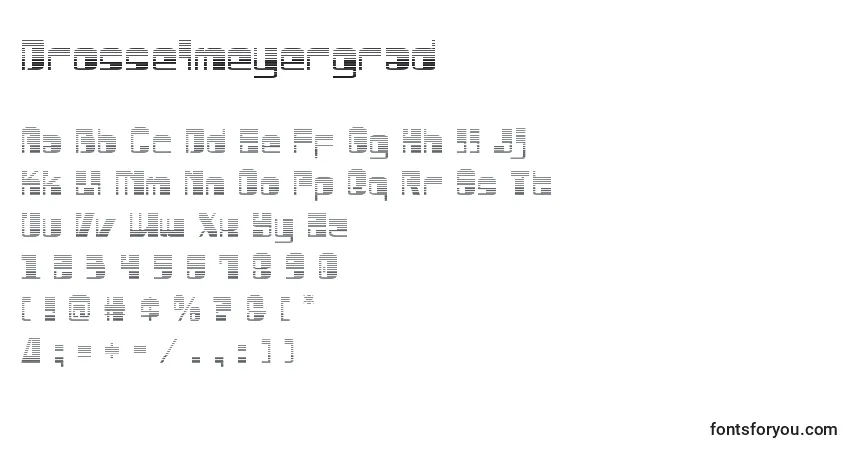 Drosselmeyergrad-fontti – aakkoset, numerot, erikoismerkit