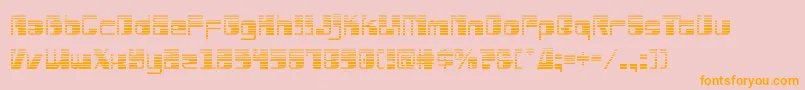 Drosselmeyergrad-Schriftart – Orangefarbene Schriften auf rosa Hintergrund