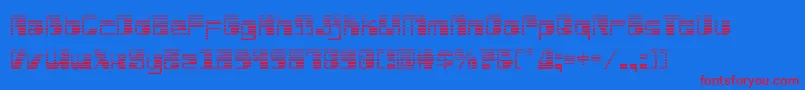 Drosselmeyergrad-Schriftart – Rote Schriften auf blauem Hintergrund