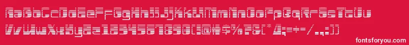 Drosselmeyergrad-Schriftart – Weiße Schriften auf rotem Hintergrund
