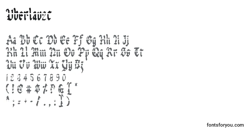 Czcionka Uberlav2c – alfabet, cyfry, specjalne znaki