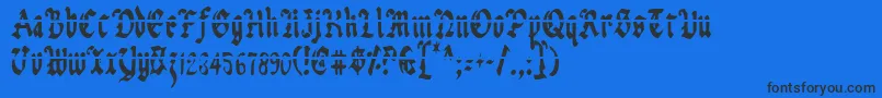 Uberlav2c-Schriftart – Schwarze Schriften auf blauem Hintergrund