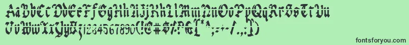 Uberlav2c Font – Black Fonts on Green Background