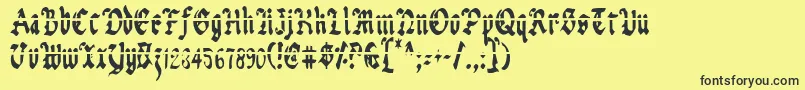 Uberlav2c Font – Black Fonts on Yellow Background