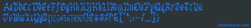 Uberlav2c Font – Blue Fonts on Black Background
