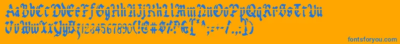 Uberlav2c Font – Blue Fonts on Orange Background