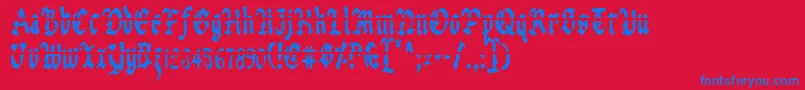 Uberlav2c Font – Blue Fonts on Red Background