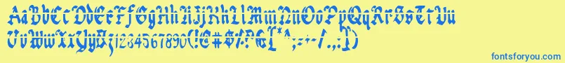 Uberlav2c Font – Blue Fonts on Yellow Background