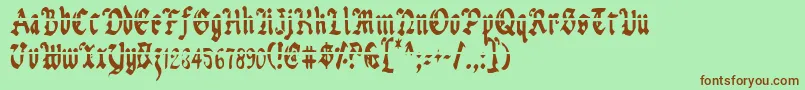 Uberlav2c Font – Brown Fonts on Green Background