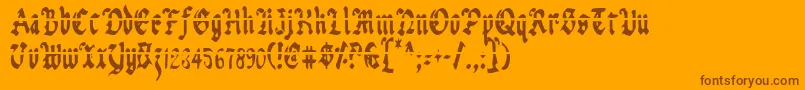 Uberlav2c Font – Brown Fonts on Orange Background