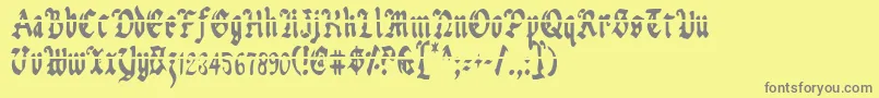 Uberlav2c Font – Gray Fonts on Yellow Background