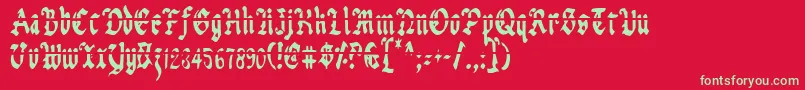 Uberlav2c Font – Green Fonts on Red Background