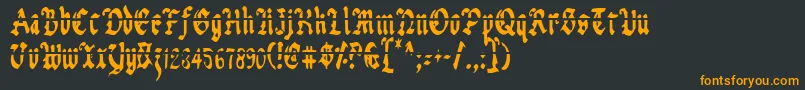 Uberlav2c Font – Orange Fonts on Black Background