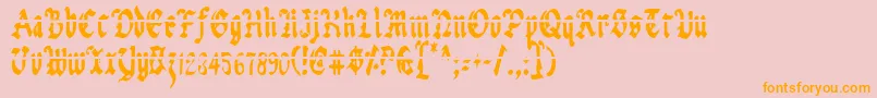 Uberlav2c Font – Orange Fonts on Pink Background