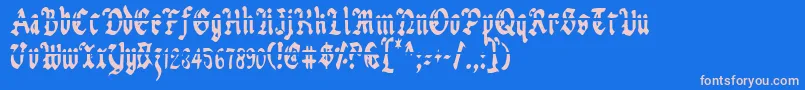 Uberlav2c Font – Pink Fonts on Blue Background