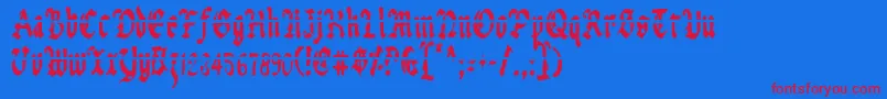 Uberlav2c Font – Red Fonts on Blue Background