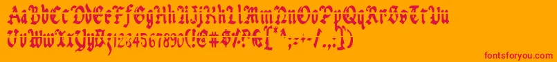 Uberlav2c Font – Red Fonts on Orange Background