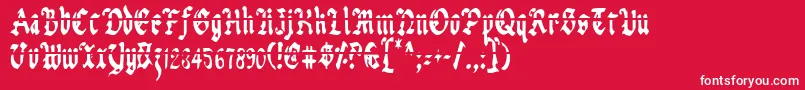 Uberlav2c Font – White Fonts on Red Background