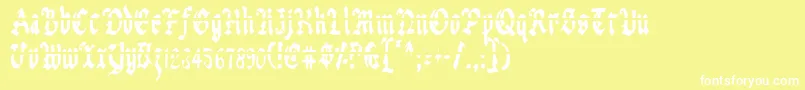 Uberlav2c Font – White Fonts on Yellow Background