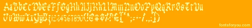 Uberlav2c Font – Yellow Fonts on Orange Background