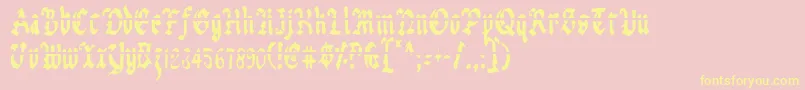Uberlav2c Font – Yellow Fonts on Pink Background