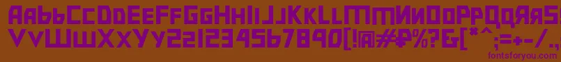 Bolshevik-Schriftart – Violette Schriften auf braunem Hintergrund