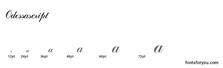 Odessascript Font Sizes