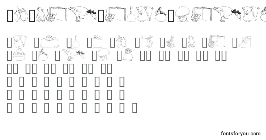Schriftart GeWhimsicalAnimalsI – Alphabet, Zahlen, spezielle Symbole