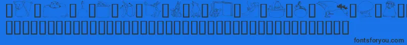 GeWhimsicalAnimalsI Font – Black Fonts on Blue Background