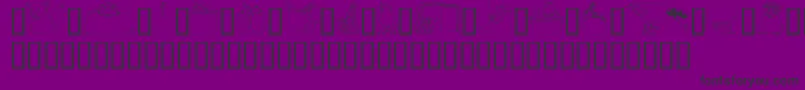 GeWhimsicalAnimalsI Font – Black Fonts on Purple Background