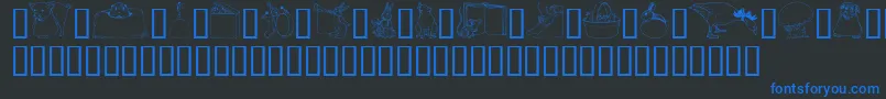 GeWhimsicalAnimalsI Font – Blue Fonts on Black Background