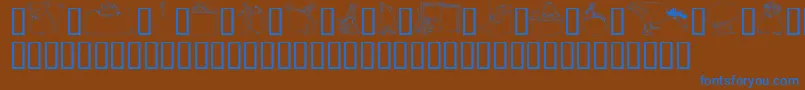 GeWhimsicalAnimalsI Font – Blue Fonts on Brown Background