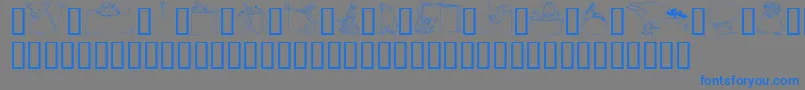 GeWhimsicalAnimalsI Font – Blue Fonts on Gray Background