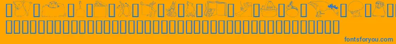 GeWhimsicalAnimalsI Font – Blue Fonts on Orange Background