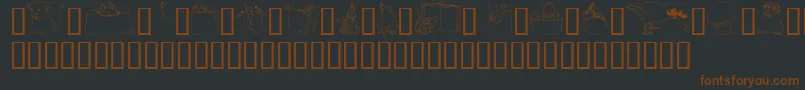 GeWhimsicalAnimalsI Font – Brown Fonts on Black Background