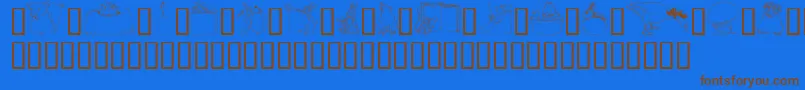GeWhimsicalAnimalsI Font – Brown Fonts on Blue Background