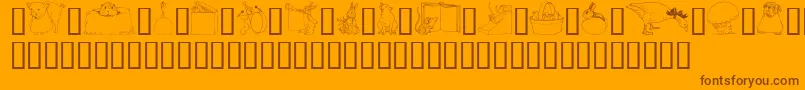 GeWhimsicalAnimalsI Font – Brown Fonts on Orange Background