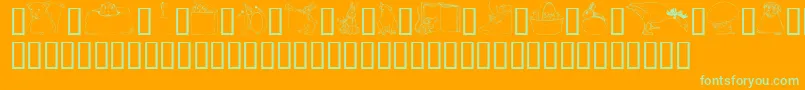GeWhimsicalAnimalsI Font – Green Fonts on Orange Background