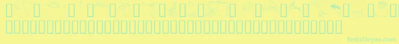 GeWhimsicalAnimalsI Font – Green Fonts on Yellow Background