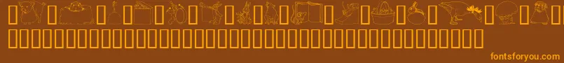 Шрифт GeWhimsicalAnimalsI – оранжевые шрифты на коричневом фоне